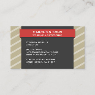 Retro Red Banner Business Card