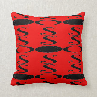 Retro Red Black pillow