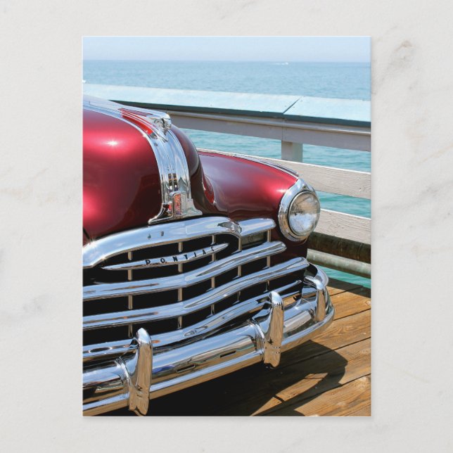 Retro Red Car Postcard (Front)