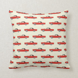 Retro Red Car Throw Pillow