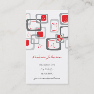 Retro Red Cherry Squares Groovy Funky Profile Card
