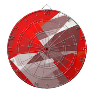 Retro red colour seamless cubism art dartboard