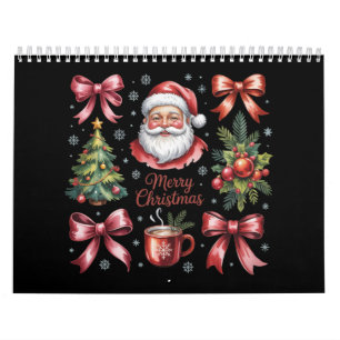 Retro Red Coquette Christmas Cute Xmas Holiday Calendar