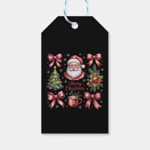 Retro Red Coquette Christmas Cute Xmas Holiday Gift Tags