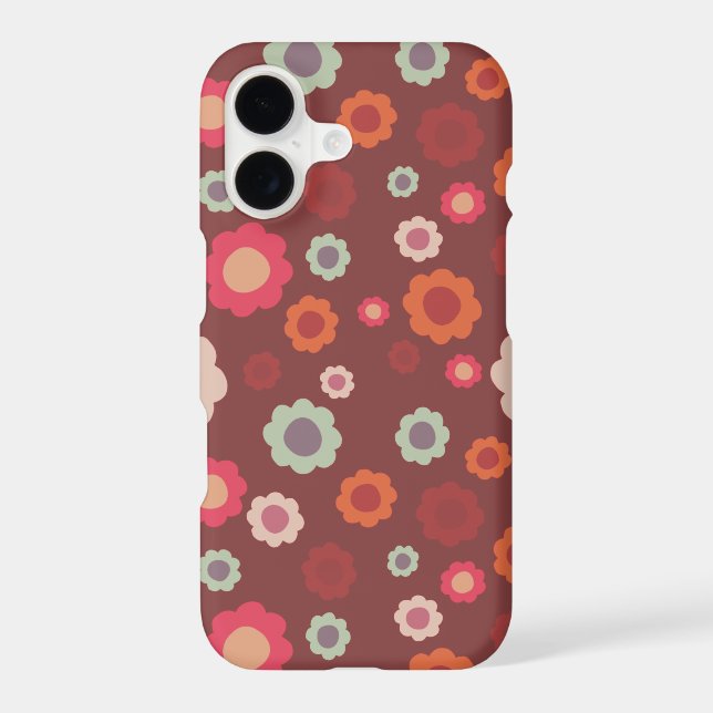 Retro red floral pattern Case-Mate iPhone case (Back)