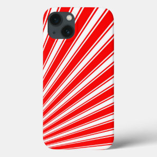 Retro Red Funky Sun Rays Background iPhone 13 Case