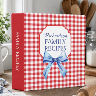 Retro Red Gingham Family Recipe Binder