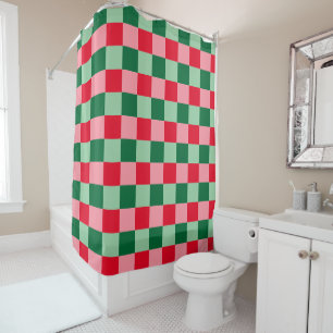 Retro Red Green Pink Tartan Plaid Christmas