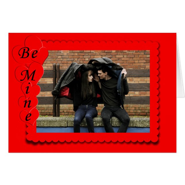 Retro Red Heart Frame Custom Photo Template (Front Horizontal)