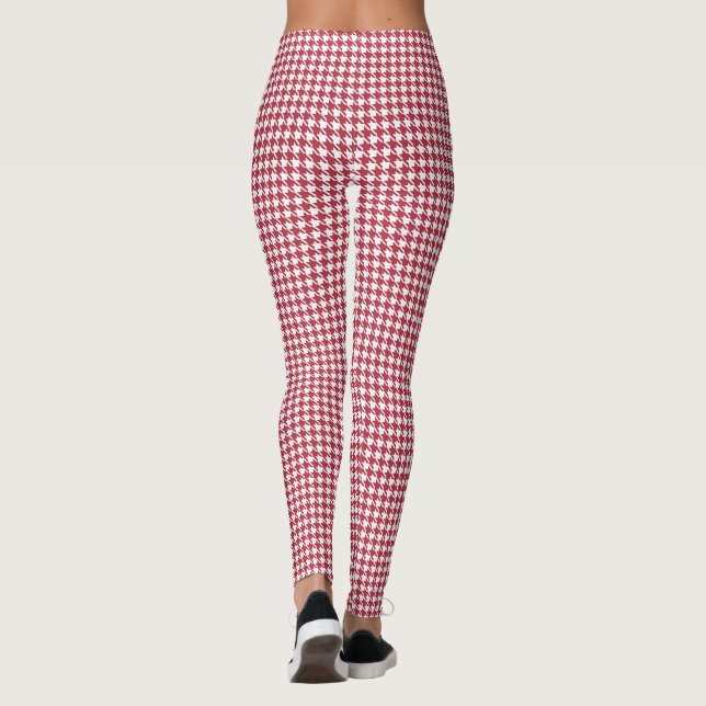 Retro Red Houndstooth Leggings (Dos)