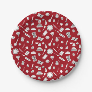 Retro Red Kitchen Paper Plate