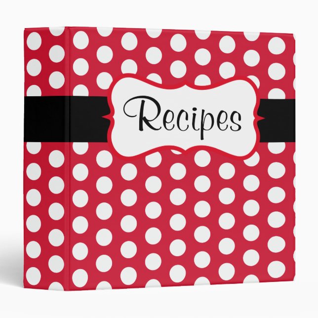 Retro Red Kitchen Recette cadeau Classeur (Devant/Côté)