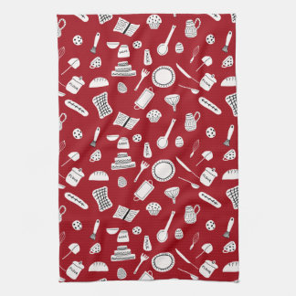 Retro Red Kitchen Towel