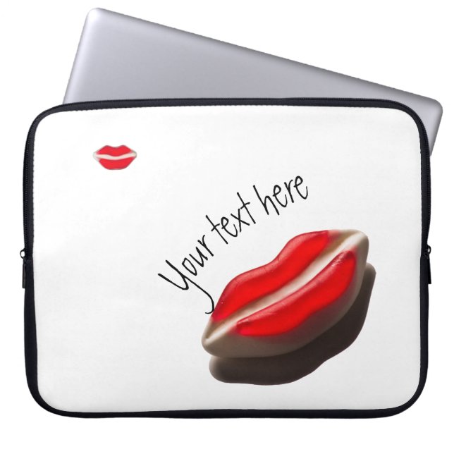 Retro Red Lips Laptop Sleeve (Front)