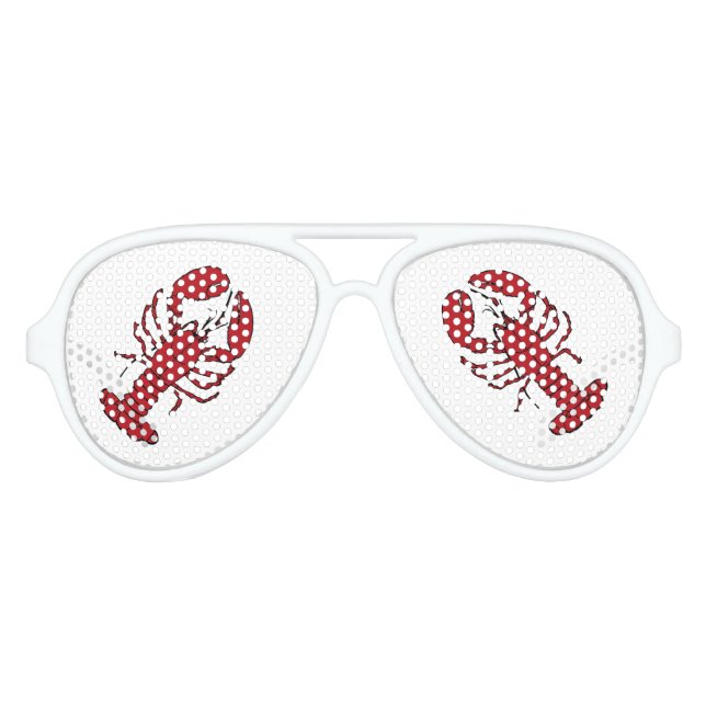 Retro red lobster rockabilly sunglasses (Front)