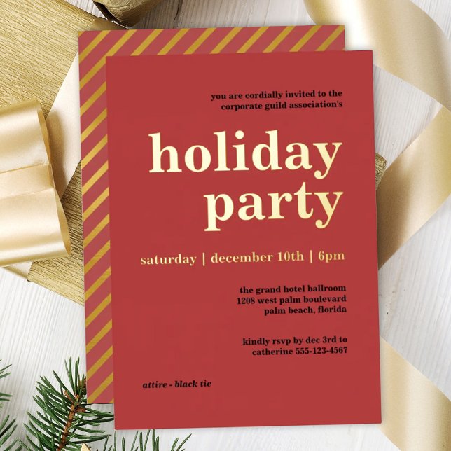 Retro Red Minimalist Corporate Holiday Party (Creator Uploaded)