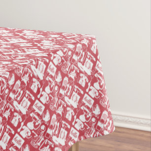 Retro Red or Any Colour Telephone Pattern Tablecloth