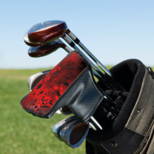 Retro Red Paint Splatter Golf Head Cover
