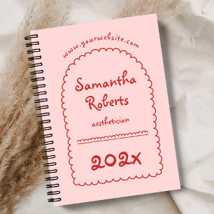 Retro Red & Pink Doodle Handwritten Girly 2026 Planner