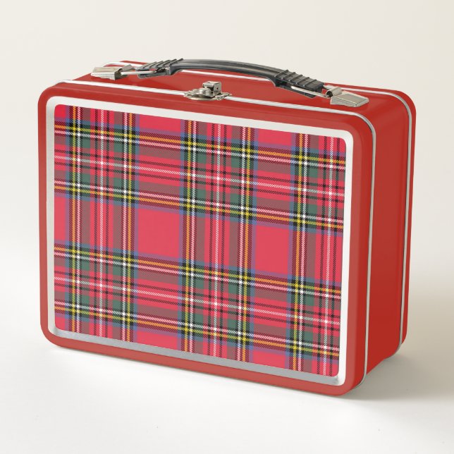 Retro Red Plaid Lunch Box (Front)