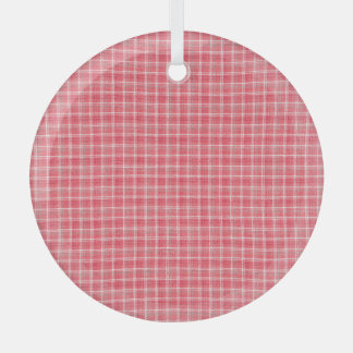 Retro red plaid tartan: seamless pattern. glass ornament