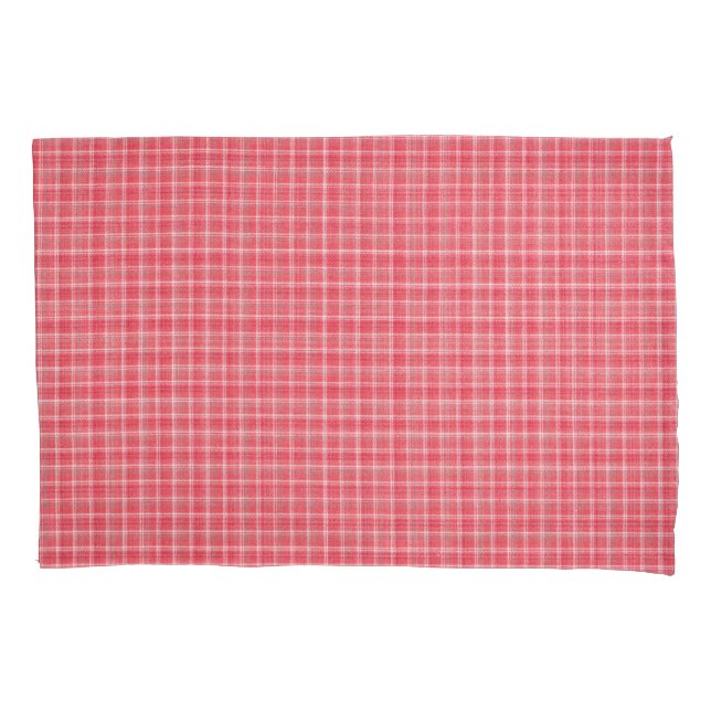 Retro red plaid tartan: seamless pattern. pillowcase (Front)
