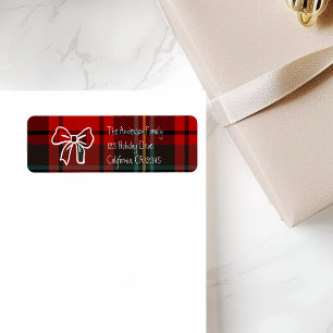 Retro Red Plaid Whimsical Christmas 