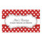 Retro Red polka dot business rectangular stickers