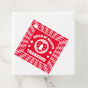 Retro Red Queen Of Hearts Birthday Favour Tags