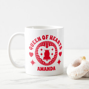 Retro Red Queen Of Hearts Kids Birthday Mug