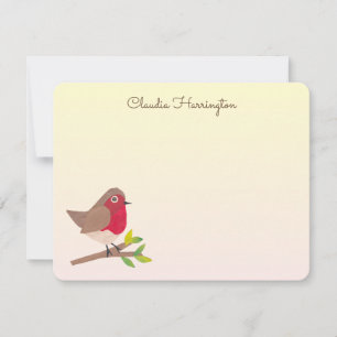 Retro Red Robin Vintage-Inspired Hand-Illustrated Card