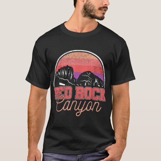Retro Red Rock Canyon Nevada Home State Souvenir T-Shirt (Front)