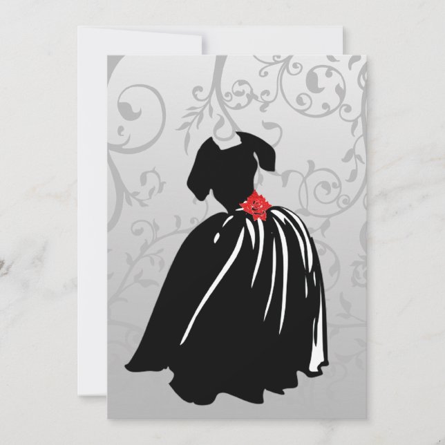 Retro Red Rose Debutante Ball Invitation (Front)