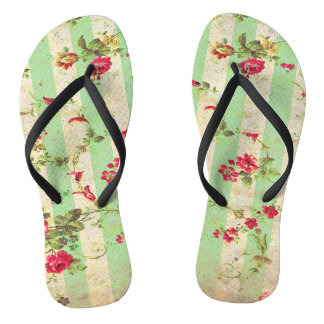 RETRO RED ROSE Slim Strap FlipFlops Thongs