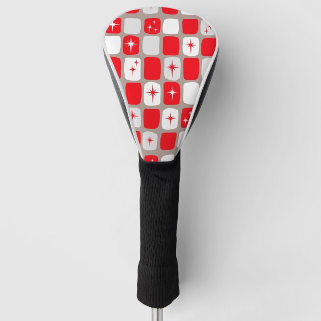 Retro Red Starbursts Driver Cover (Front)