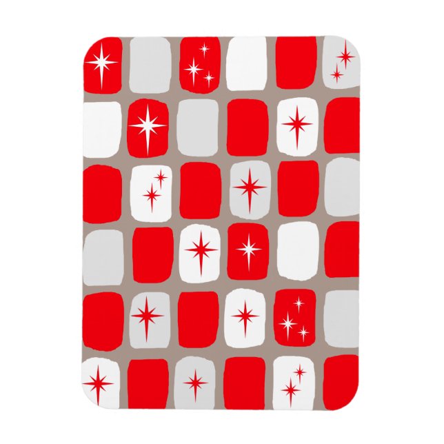 Retro Red Starbursts Flexible Magnet (Vertical)