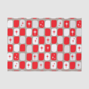 Retro Red Starbursts Tissue Paper