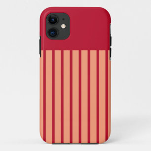 Retro Red striped pattern iPhone 11 Case