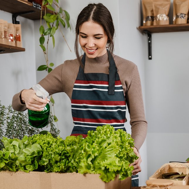 Retro Red Stripes Apron (Creator Uploaded)