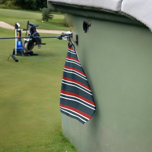 Retro Red Stripes Golf Towel