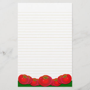 Retro Red Tomatoes Lined Stationery