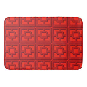 Retro Red Trellis Bath Mat