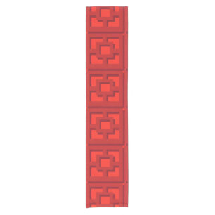 Retro Red Trellis Table Runner