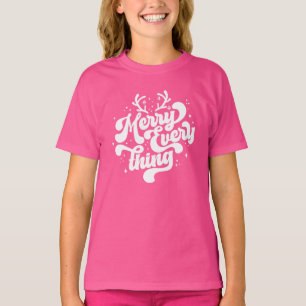 Retro Red White Merry everything Merry Christmas T-Shirt