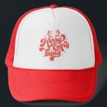 Retro Red White Merry everything Merry Christmas  Trucker Hat<br><div class="desc">Retro Merry everything Merry Christmas!  This design is perfect for any time of the year! Whether it's a holiday or not,  it's an excellent way to show off your Christmas cheer.  Gift yourself,  friends and family a merry Christmas!</div>
