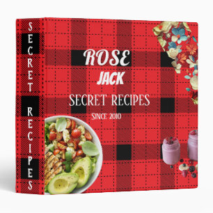 Retro Red White Plaid Picnic Cookbook Binder