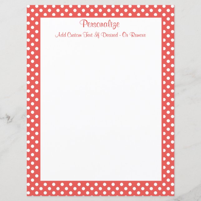 Retro Red & White Polka Dot Pattern Personalize (Front)