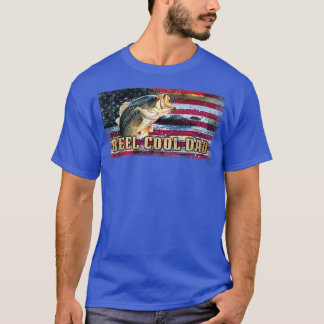 Retro Reel Cool Dad America Flag Fishing Daddy Fat T-Shirt