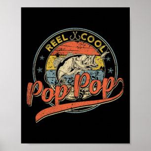 Retro Reel Cool Pop Pop Fishing Fathers Day Poster
