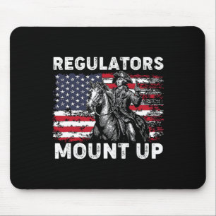 Retro Regulators Mount Up Funny Flag Usa Cowboy 4t Mouse Pad